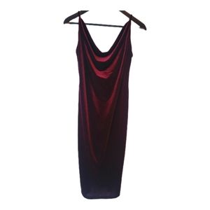 GUESS Wine Red Velvet Dress (Size: XL)